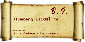 Blumberg Izidóra névjegykártya